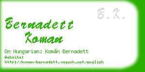bernadett koman business card