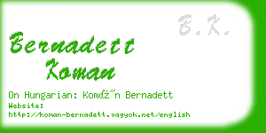 bernadett koman business card